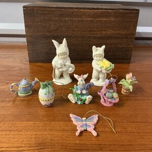Misc Lot Of 8 Dept 56 Easter Snowbabies Snowbunnies Unbranded Figurines
